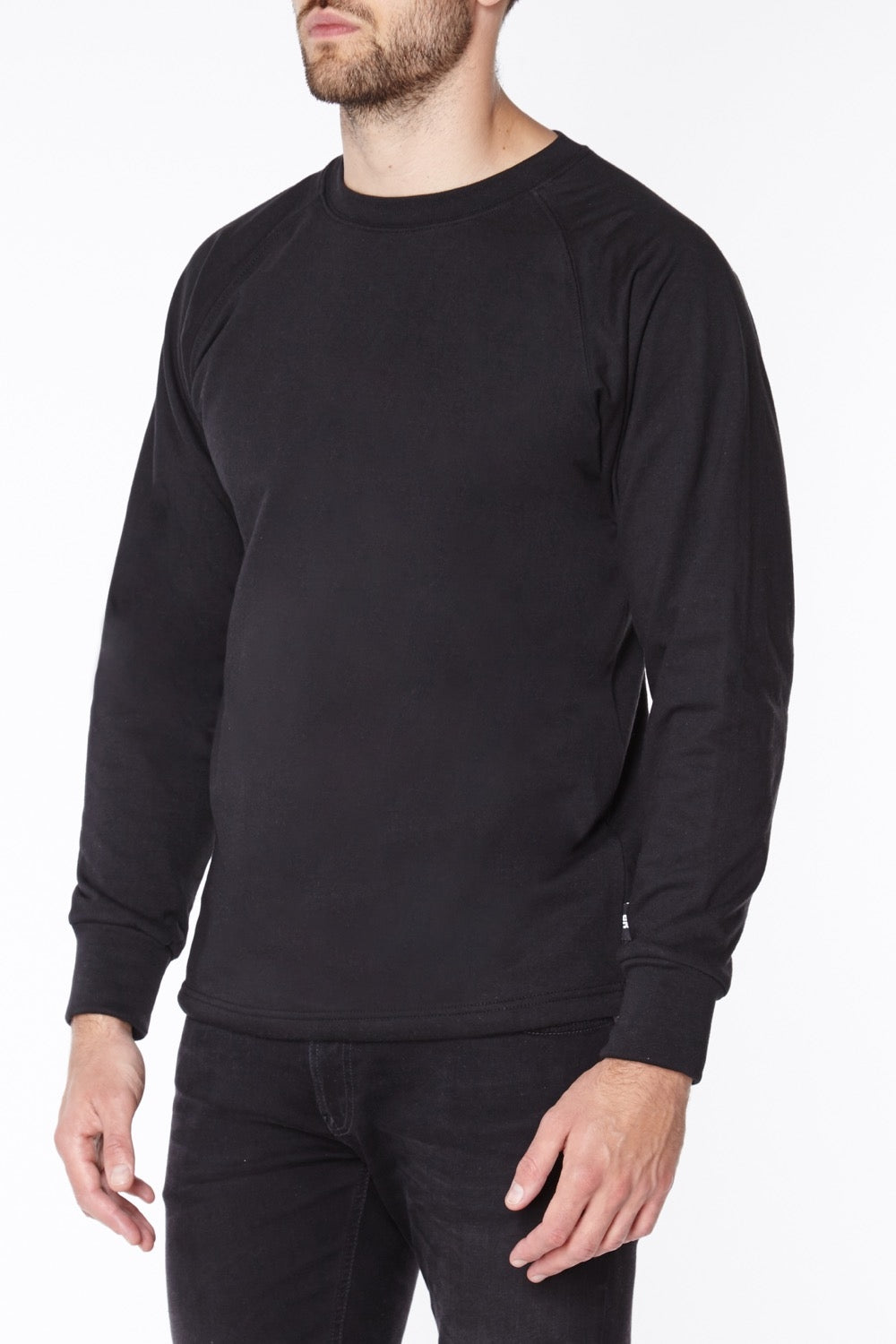Black Long Sleeve Anti-Slash T-Shirt | Long Sleeve Cut Resistant Kevlar T-Shirt in Black