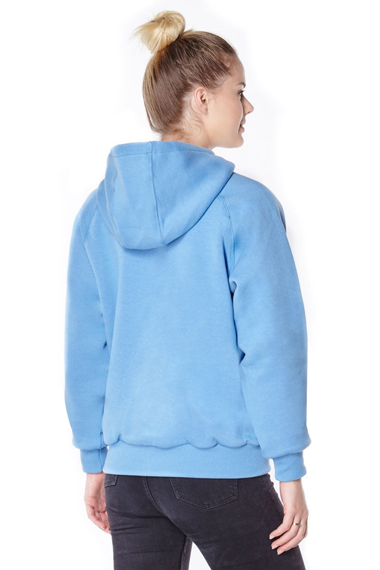 Blue anti-slash hooded top lined with Dupont ™ Kevlar ® fibre