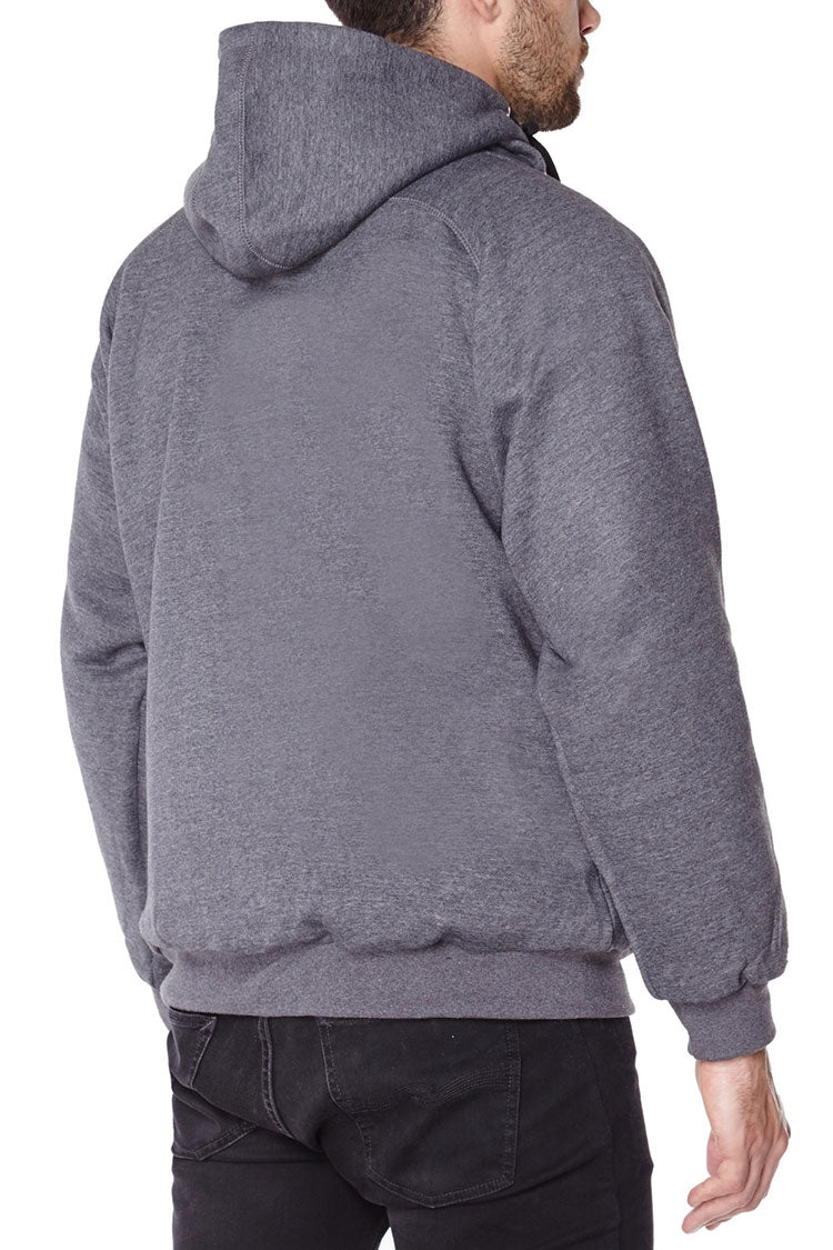 Grey anti-slash hooded top lined with Dupont ™ Kevlar ® fibre