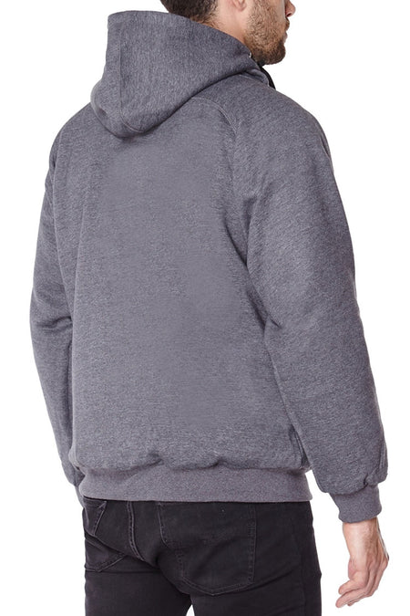 Grey anti-slash hooded top lined with Dupont ™ Kevlar ® fibre