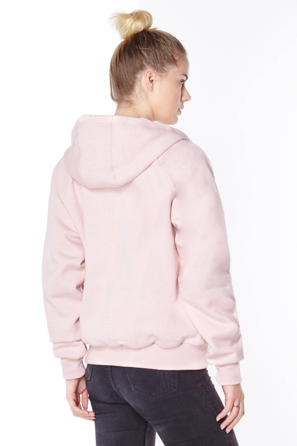 Pink anti-slash hooded top lined with Dupont ™ Kevlar ® fibre