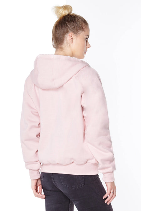 Pink anti-slash hooded top lined with Dupont ™ Kevlar ® fibre
